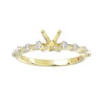 14K YELLOW GOLD 1/4CT ROUND DIAMOND LADIES SEMI MOUNT RING(CENTER STONE MOUNT OVAL DIAMOND 1CT) - Image 2