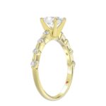 14K YELLOW GOLD 1/4CT ROUND DIAMOND LADIES SEMI MOUNT RING(CENTER STONE MOUNT OVAL DIAMOND 1CT) - Image 3