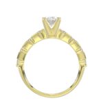 14K YELLOW GOLD 1/4CT ROUND DIAMOND LADIES SEMI MOUNT RING(CENTER STONE MOUNT OVAL DIAMOND 1CT) - Image 5