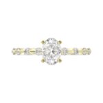 14K YELLOW GOLD 1/4CT ROUND DIAMOND LADIES SEMI MOUNT RING(CENTER STONE MOUNT OVAL DIAMOND 1CT) - Image 7