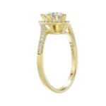 14K YELLOW GOLD 1/4CT ROUND DIAMOND LADIES SEMI MOUNT RING(CENTER STONE MOUNT PEAR DIAMOND 1CT) - Image 3