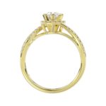 14K YELLOW GOLD 1/4CT ROUND DIAMOND LADIES SEMI MOUNT RING(CENTER STONE MOUNT PEAR DIAMOND 1CT) - Image 5
