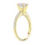 14K YELLOW GOLD 1/4CT ROUND DIAMOND LADIES SEMI MOUNT RING(CENTER STONE MOUNT ROUND DIAMOND 1CT) - Image 2