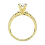 14K YELLOW GOLD 1/4CT ROUND DIAMOND LADIES SEMI MOUNT RING(CENTER STONE MOUNT ROUND DIAMOND 1CT) - Image 4