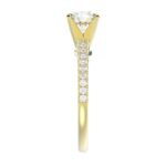 14K YELLOW GOLD 1/4CT ROUND DIAMOND LADIES SEMI MOUNT RING(CENTER STONE MOUNT ROUND DIAMOND 1CT) - Image 5