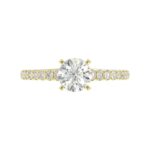 14K YELLOW GOLD 1/4CT ROUND DIAMOND LADIES SEMI MOUNT RING(CENTER STONE MOUNT ROUND DIAMOND 1CT) - Image 6
