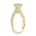 14K YELLOW GOLD 1/4CT ROUND DIAMOND LADIES SEMI MOUNT RING(CENTER STONE MOUNT ROUND DIAMOND 1CT) - Image 3