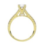 14K YELLOW GOLD 1/4CT ROUND DIAMOND LADIES SEMI MOUNT RING(CENTER STONE MOUNT ROUND DIAMOND 1CT) - Image 5