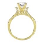 14K YELLOW GOLD 1/4CT ROUND DIAMOND LADIES SEMI MOUNT RING(CENTER STONE MOUNT ROUND DIAMOND 1CT) - Image 4