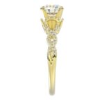 14K YELLOW GOLD 1/4CT ROUND DIAMOND LADIES SEMI MOUNT RING(CENTER STONE MOUNT ROUND DIAMOND 1CT) - Image 5