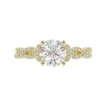 14K YELLOW GOLD 1/4CT ROUND DIAMOND LADIES SEMI MOUNT RING(CENTER STONE MOUNT ROUND DIAMOND 1CT) - Image 6