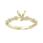14K YELLOW GOLD 1/4CT ROUND DIAMOND LADIES SEMI MOUNT RING(CENTER STONE MOUNT ROUND DIAMOND 1CT) - Image 2