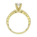 14K YELLOW GOLD 1/4CT ROUND DIAMOND LADIES SEMI MOUNT RING(CENTER STONE MOUNT ROUND DIAMOND 1CT) - Image 5