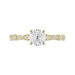 14K YELLOW GOLD 1/4CT ROUND DIAMOND LADIES SEMI MOUNT RING(CENTER STONE MOUNT ROUND DIAMOND 1CT) - Image 7