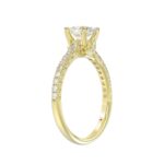 14K YELLOW GOLD 1/4CT ROUND/OVAL DIAMOND LADIES RING(CENTER STONE MOUNT OVAL DIAMOND 1CT) - Image 2