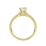14K YELLOW GOLD 1/4CT ROUND/OVAL DIAMOND LADIES RING(CENTER STONE MOUNT OVAL DIAMOND 1CT) - Image 4