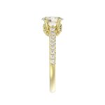 14K YELLOW GOLD 1/4CT ROUND/OVAL DIAMOND LADIES RING(CENTER STONE MOUNT OVAL DIAMOND 1CT) - Image 5