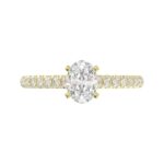 14K YELLOW GOLD 1/4CT ROUND/OVAL DIAMOND LADIES RING(CENTER STONE MOUNT OVAL DIAMOND 1CT) - Image 6