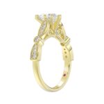 14K YELLOW GOLD 1/4CT ROUND/PEAR DIAMOND LADIES SEMI MOUNT RING(CENTER STONE MOUNT PEAR DIAMOND 1CT) - Image 2