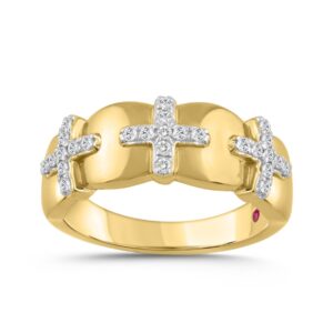 14K YELLOW GOLD 1/4CT ROUND/PINK SAPPHIRE DIAMOND LADIES BAND