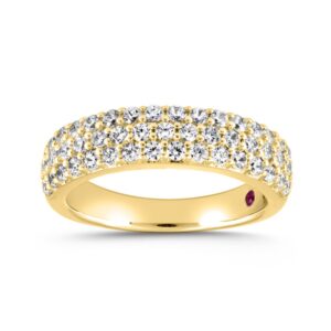 14K YELLOW GOLD 1CT ROUND DIAMOND LADIES BAND