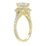14K YELLOW GOLD 1CT ROUND DIAMOND LADIES SEMI MOUNT BRIDAL SET(CENTER STONE MOUNT PRINCESS DIAMOND 1CT) - Image 2
