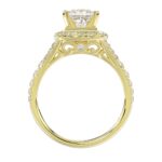 14K YELLOW GOLD 1CT ROUND DIAMOND LADIES SEMI MOUNT BRIDAL SET(CENTER STONE MOUNT PRINCESS DIAMOND 1CT) - Image 4