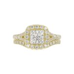 14K YELLOW GOLD 1CT ROUND DIAMOND LADIES SEMI MOUNT BRIDAL SET(CENTER STONE MOUNT PRINCESS DIAMOND 1CT) - Image 6