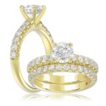 14K YELLOW GOLD 1CT ROUND DIAMOND LADIES SEMI MOUNT BRIDAL SET(CENTER STONE MOUNT ROUND DIAMOND 1CT)