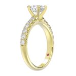 14K YELLOW GOLD 1CT ROUND DIAMOND LADIES SEMI MOUNT BRIDAL SET(CENTER STONE MOUNT ROUND DIAMOND 1CT) - Image 2
