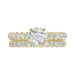14K YELLOW GOLD 1CT ROUND DIAMOND LADIES SEMI MOUNT BRIDAL SET(CENTER STONE MOUNT ROUND DIAMOND 1CT) - Image 6
