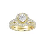 14K YELLOW GOLD 1CT ROUND DIAMOND LADIES SEMI MOUNT BRIDAL SET(CENTER STONE MOUNT ROUND DIAMOND 1CT) - Image 2