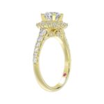 14K YELLOW GOLD 1CT ROUND DIAMOND LADIES SEMI MOUNT BRIDAL SET(CENTER STONE MOUNT ROUND DIAMOND 1CT) - Image 3