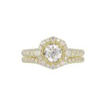 14K YELLOW GOLD 1CT ROUND DIAMOND LADIES SEMI MOUNT BRIDAL SET(CENTER STONE MOUNT ROUND DIAMOND 1CT) - Image 6