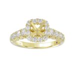 14K YELLOW GOLD 1CT ROUND DIAMOND LADIES SEMI MOUNT RING(CENTER STONE MOUNT PRINCESS DIAMOND 1CT - Image 2