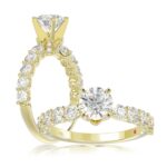 14K YELLOW GOLD 1CT ROUND DIAMOND LADIES SEMI MOUNT RING(CENTER STONE MOUNT ROUND DIAMOND 1CT)