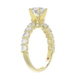 14K YELLOW GOLD 1CT ROUND DIAMOND LADIES SEMI MOUNT RING(CENTER STONE MOUNT ROUND DIAMOND 1CT) - Image 2
