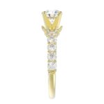 14K YELLOW GOLD 1CT ROUND DIAMOND LADIES SEMI MOUNT RING(CENTER STONE MOUNT ROUND DIAMOND 1CT) - Image 5