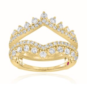 14K YELLOW GOLD 1CT ROUND DIAMOND LADIES WRAP RING