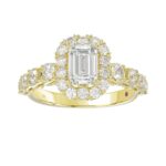 14K YELLOW GOLD 1CT ROUND/EMERALD DIAMOND LADIES SEMI MOUNT RING(CENTER STONE MOUNT EMERALD DIAMOND 1CT) - Image 3