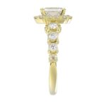 14K YELLOW GOLD 1CT ROUND/EMERALD DIAMOND LADIES SEMI MOUNT RING(CENTER STONE MOUNT EMERALD DIAMOND 1CT) - Image 5