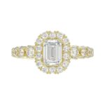 14K YELLOW GOLD 1CT ROUND/EMERALD DIAMOND LADIES SEMI MOUNT RING(CENTER STONE MOUNT EMERALD DIAMOND 1CT) - Image 6