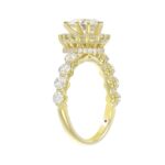 14K YELLOW GOLD 1CT ROUND/PEAR DIAMOND LADIES SEMI MOUNT RING(CENTER STONE MOUNT PEAR DIAMOND 1CT) - Image 2