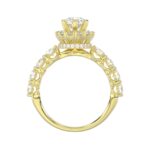14K YELLOW GOLD 1CT ROUND/PEAR DIAMOND LADIES SEMI MOUNT RING(CENTER STONE MOUNT PEAR DIAMOND 1CT) - Image 4