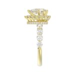 14K YELLOW GOLD 1CT ROUND/PEAR DIAMOND LADIES SEMI MOUNT RING(CENTER STONE MOUNT PEAR DIAMOND 1CT) - Image 5