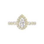14K YELLOW GOLD 1CT ROUND/PEAR DIAMOND LADIES SEMI MOUNT RING(CENTER STONE MOUNT PEAR DIAMOND 1CT) - Image 6