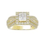 14K YELLOW GOLD 1CT ROUND/PRINCESS DIAMOND LADIES RING(CENTER STONE MOUNT PRINCESS DIAMOND 1CT) - Image 3