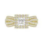 14K YELLOW GOLD 1CT ROUND/PRINCESS DIAMOND LADIES RING(CENTER STONE MOUNT PRINCESS DIAMOND 1CT) - Image 6