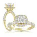 14K YELLOW GOLD 1CT ROUND/PRINCESS DIAMOND LADIES SEMI MOUNT RING(CENTER STONE MOUNT PRINCESS DIAMOND 1CT)