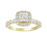 14K YELLOW GOLD 1CT ROUND/PRINCESS DIAMOND LADIES SEMI MOUNT RING(CENTER STONE MOUNT PRINCESS DIAMOND 1CT) - Image 3